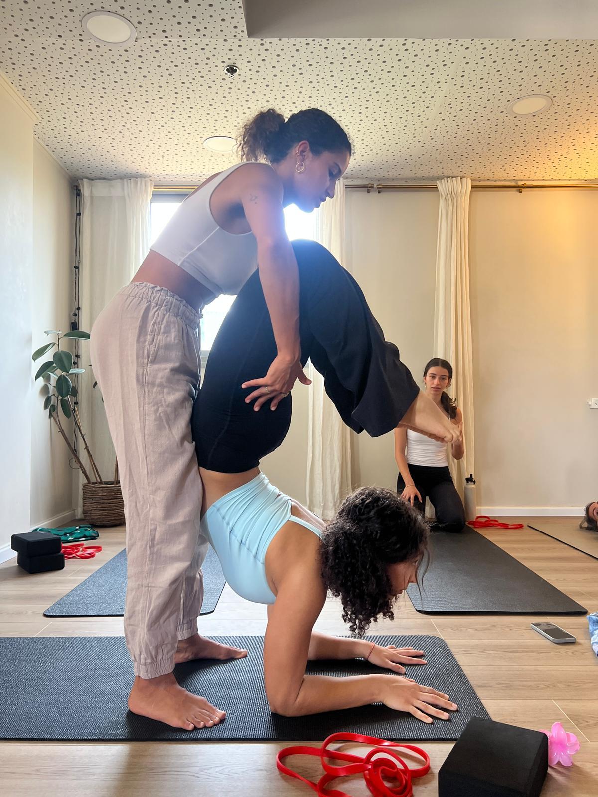Yahel teaching a yoga workshop